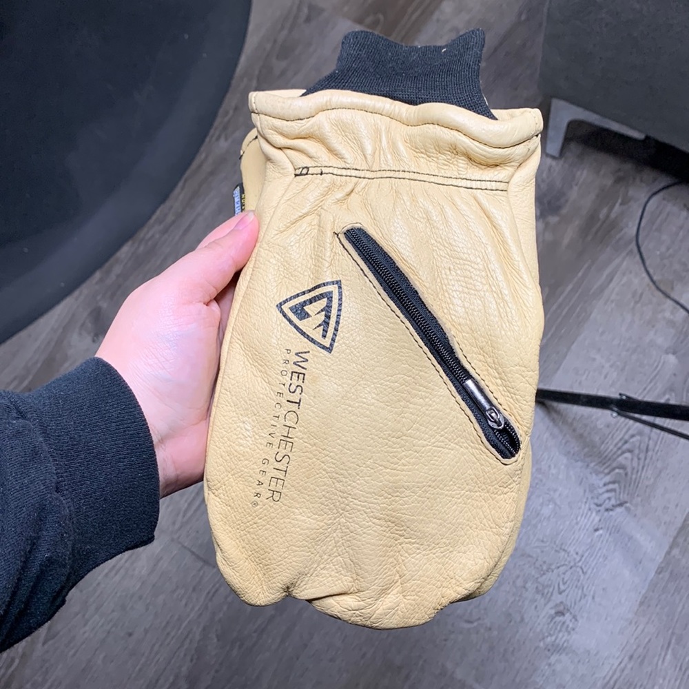 Yellow thermal gloves for men size L